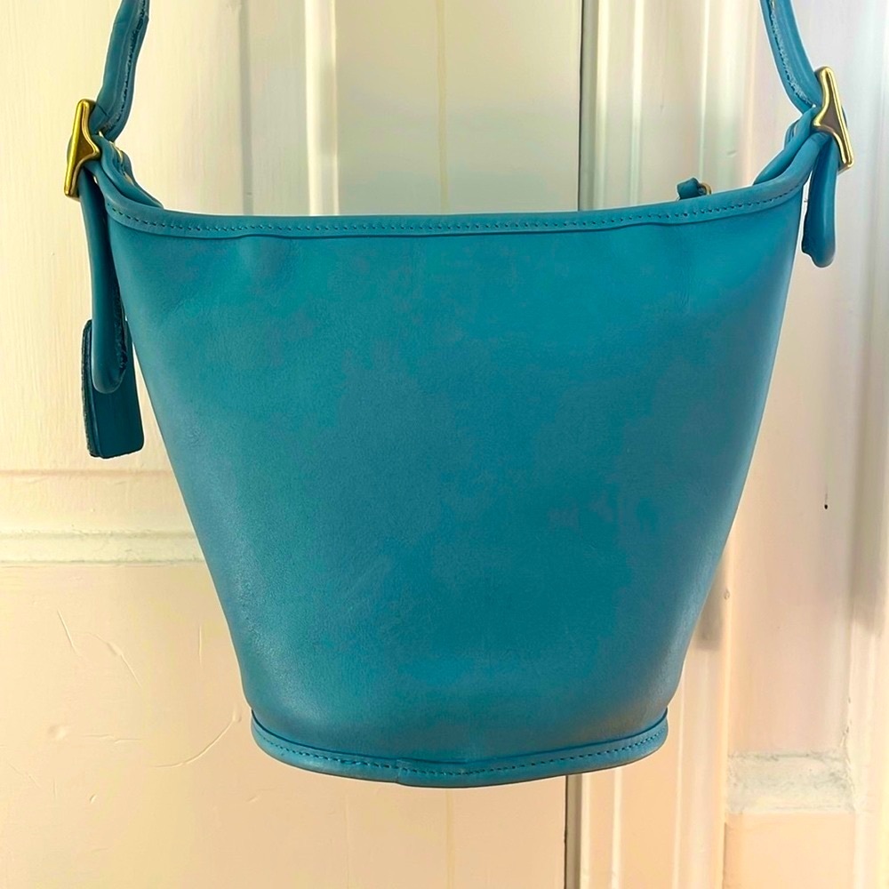Coach Elegant Blue Glovetanned Leather  Bucket Bag